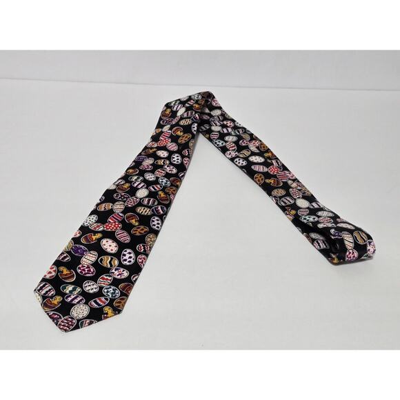 Pinnacle Men's Skinny Tie Easter Egg Print ~ 50" Long ~ 2.5" Wide RARE & UNIQUE - Picture 6 of 6